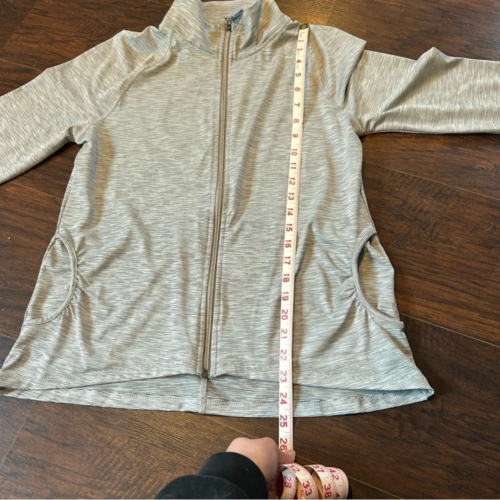 [All in Motion] Striped Gray Track Jacket - Picture 4 of 7